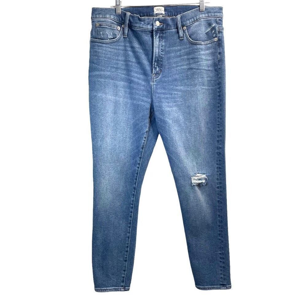 J. Crew 10" highest-rise toothpick jean in Prairie wash Size 34